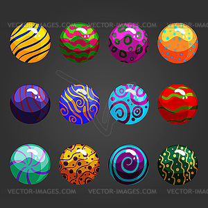 Big set of cartoon shiny bubbles - vector image