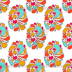 Seamless pattern with cartoon Easter eggs - vector clipart