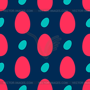 Seamless pattern with cartoon Easter eggs - vector image