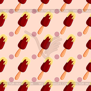 Seamless pattern with cartoon ice-cream - vector clip art