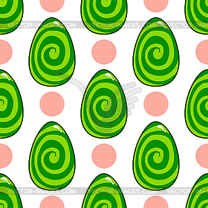 Seamless pattern with cartoon Easter eggs - vector clip art