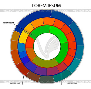Circle chart infographic template with many options - vector clipart