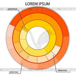 Circle chart infographic template with many options - vector clip art