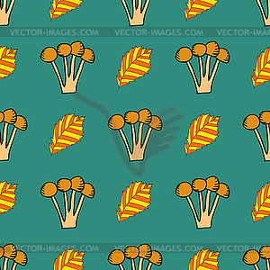 Autumn seamless pattern with mushrooms - vector clip art