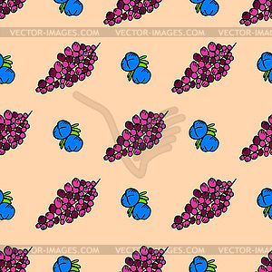 Seamless pattern with bright summer berries - color vector clipart