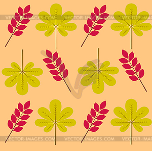 Seamless natural autumn pattern - vector clipart