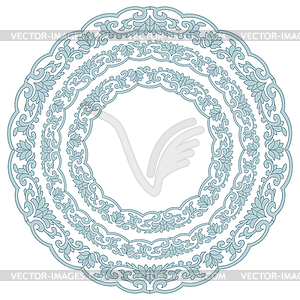 Ornamental colorful round floral ethnicity lace - vector image