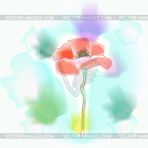 Vivid flower imitation of watercolor - - vector clip art