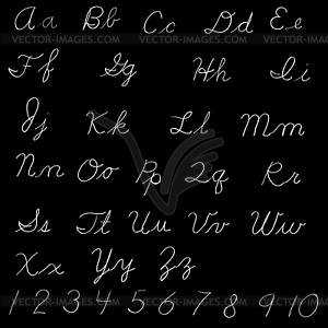 Handwritten English alphabet - lettering of letters - vector image