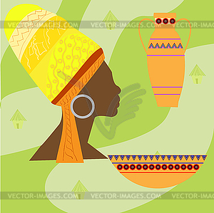 Africa Safari set icons. Ritual objects and - vector image