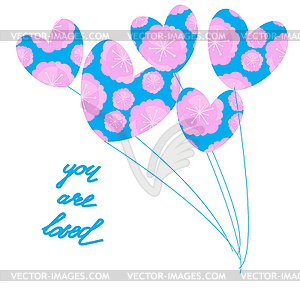 You are loved ,hand lettering Valentine`s Day - vector clipart