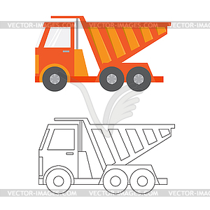 Car ,construction Machinery, flat icon in co - vector clipart