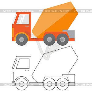 Car ,construction Machinery, flat icon in co - vector image