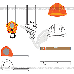 Set of construction equipment and tools, image. fla - vector EPS clipart