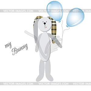 Cute little Bunny with balloons,, with the - vector image