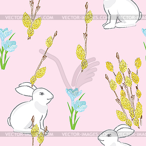 Happy Easter, seamless pattern - color vector clipart