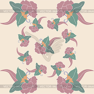 Background with floral motifs in East style. - vector clipart