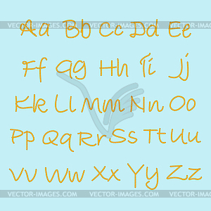 Alphabet. English alphabet drawn with pieces - vector image