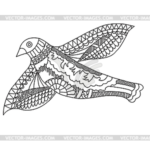 Doodle drawing flying birds, - vector clip art