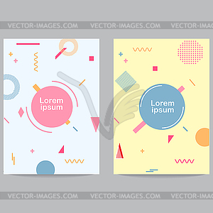 Chaotic set of geometric symbols background style - vector clipart