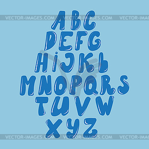 Latin alphabet made of caramel, liquid. Font style - vector clipart