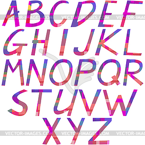 Alphabet of multi-colored geometric shapes - vector image