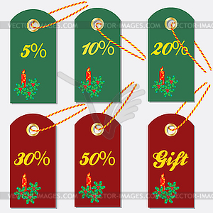 Various discount tags & labels with Christmas - vector EPS clipart