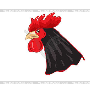 Head of cock. rooster sign in th - vector clipart