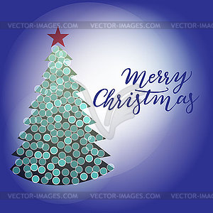 Christmas card, poster, hand lettering merry - vector clip art