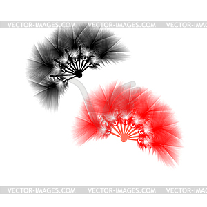 Great fan of fluffy feathers for carnival or - vector clip art