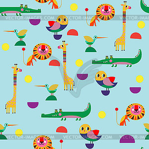 Seamless pattern, perfect set in cartoon sty - color vector clipart