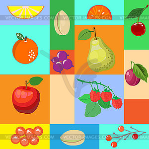 Set of fruit cards for your design - vector clipart