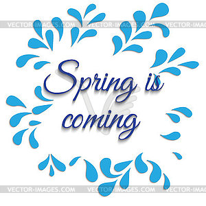 Spring is coming hand lettering. Colorful . D - vector clipart