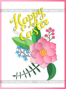 Happy Easter hand lettering. Colorful . Greet - vector clip art