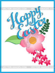 Happy Easter hand lettering. Colorful . Greet - vector clipart