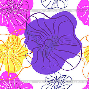 Fantasy abstract seamless vegetable pattern - vector clip art