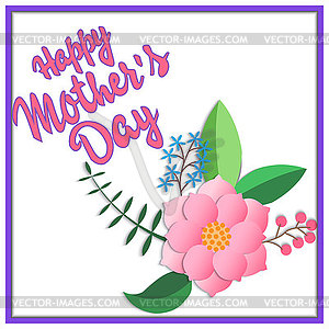 Mother`s day greeting card, lettering happy mother` - royalty-free vector image