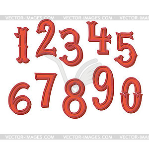 Vintage number set, - royalty-free vector image