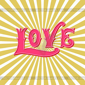 Love. vintage with hand lettering - vector clipart