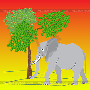 Elephant in wild, pop art style, - vector clipart