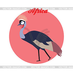 Royal Heron on background of circle with th - vector clipart