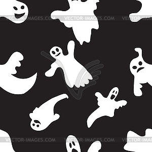 Seamless background with ghosts -  - vector clipart