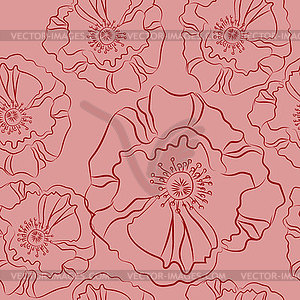 Leinen Doodle Blume Nahtlose Muster Einfach B Vector Clipart Vektorgrafik