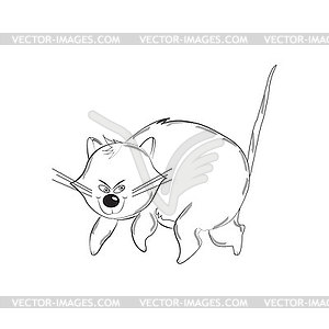 Funny characters cat, back - stock vector clipart