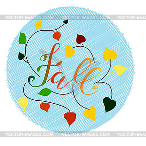 Autumn,full leaves poster with Lettering. autumnal - vector image