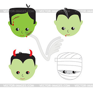Collection of s of various Halloween charac - vector clipart
