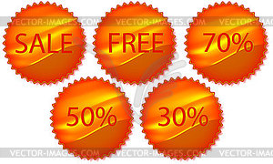 Special discount sale stickers, for your des - vector clipart