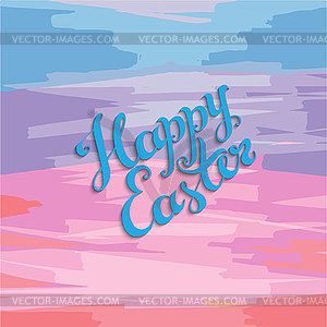 Happy Easter lettering on pastel background. - vector image