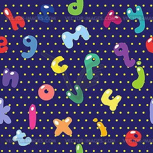 Children`s seamless pattern of letters of English - vector clip art