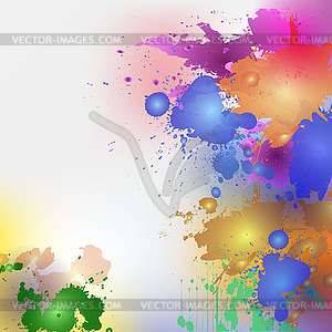 Colorful watercolor style blots and drops - vector clipart